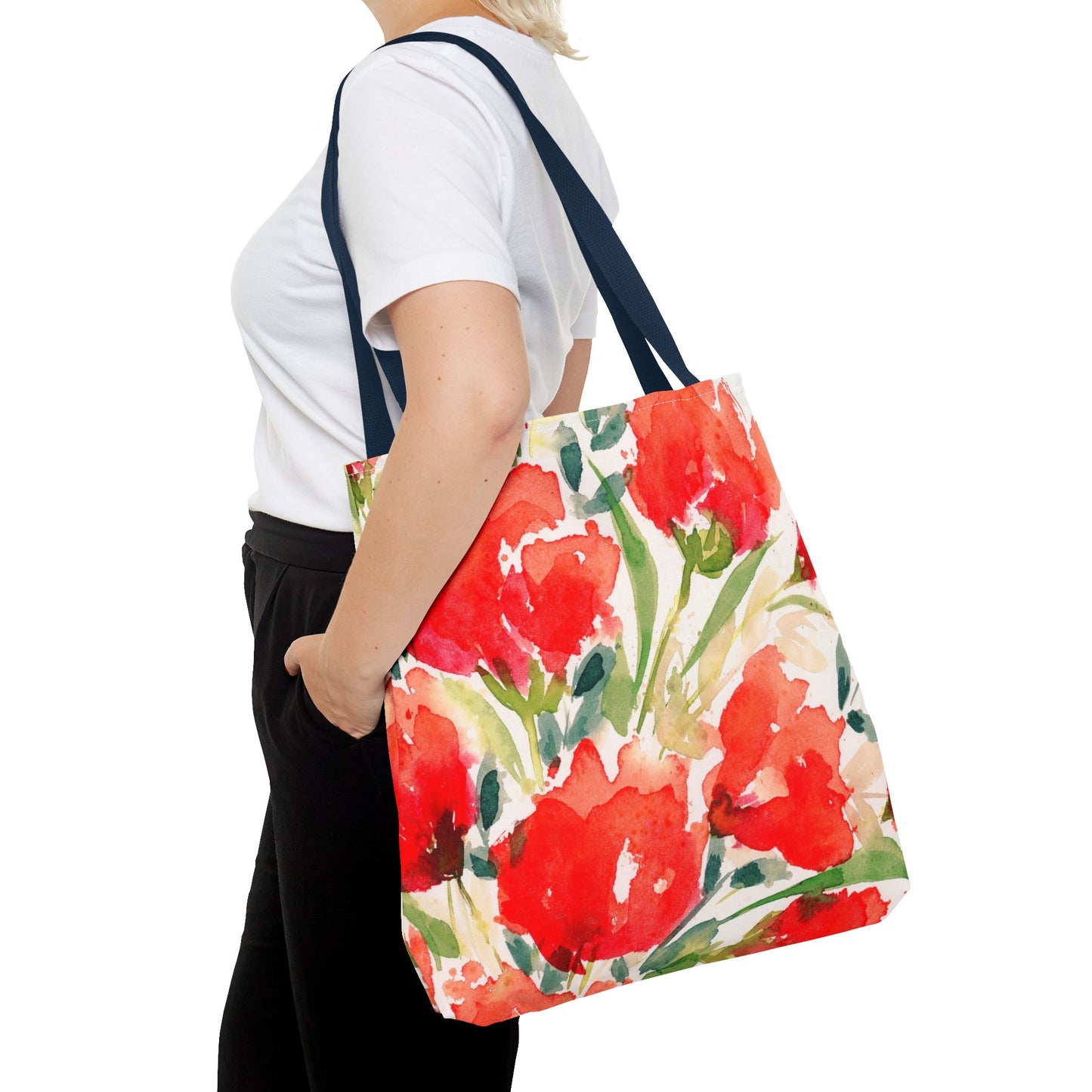 Abstract Red Flower Tote Bag