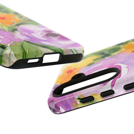 Painted Purple Petals, Watercolor Phone Case
