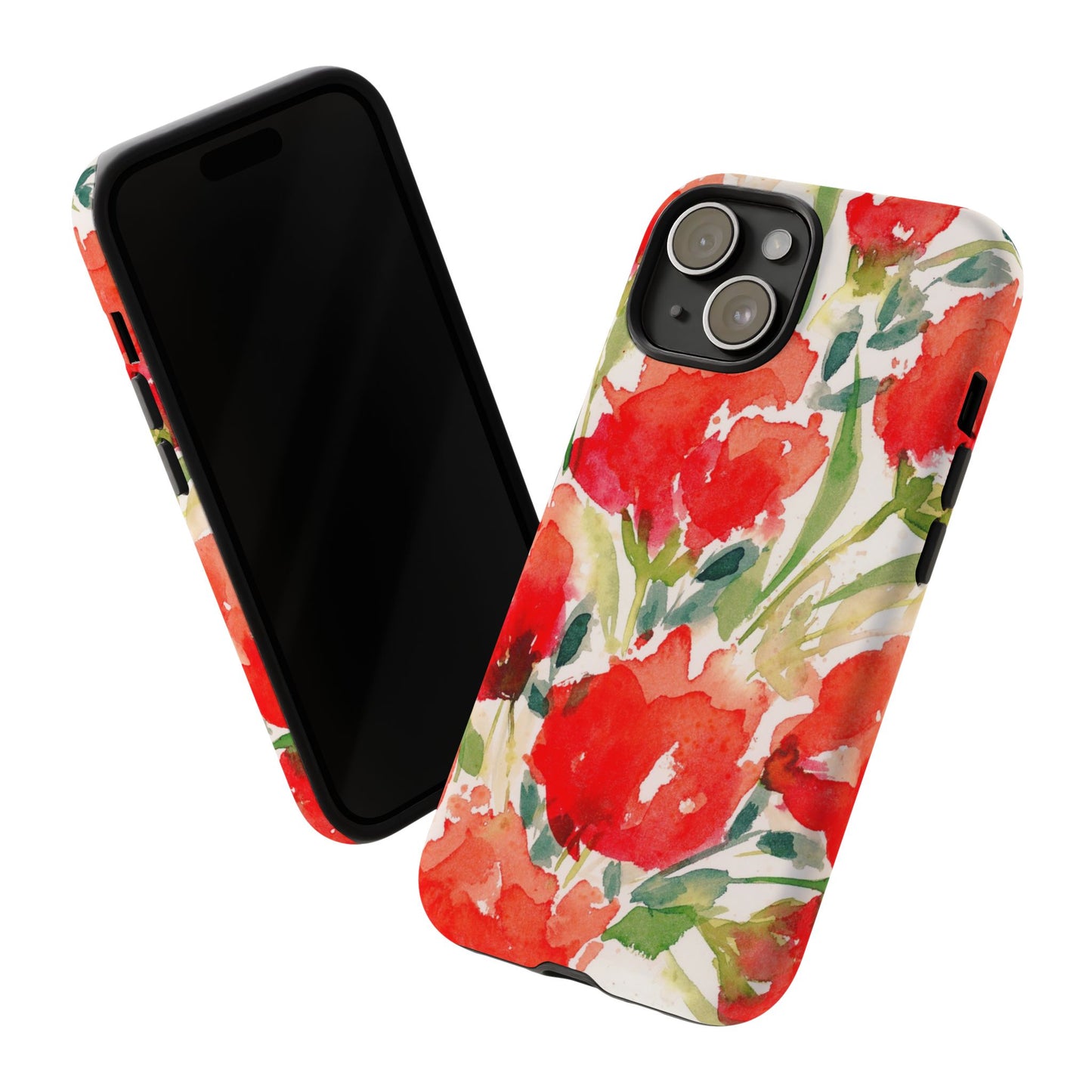 Red Romance loose Watercolor Painted Phone Case