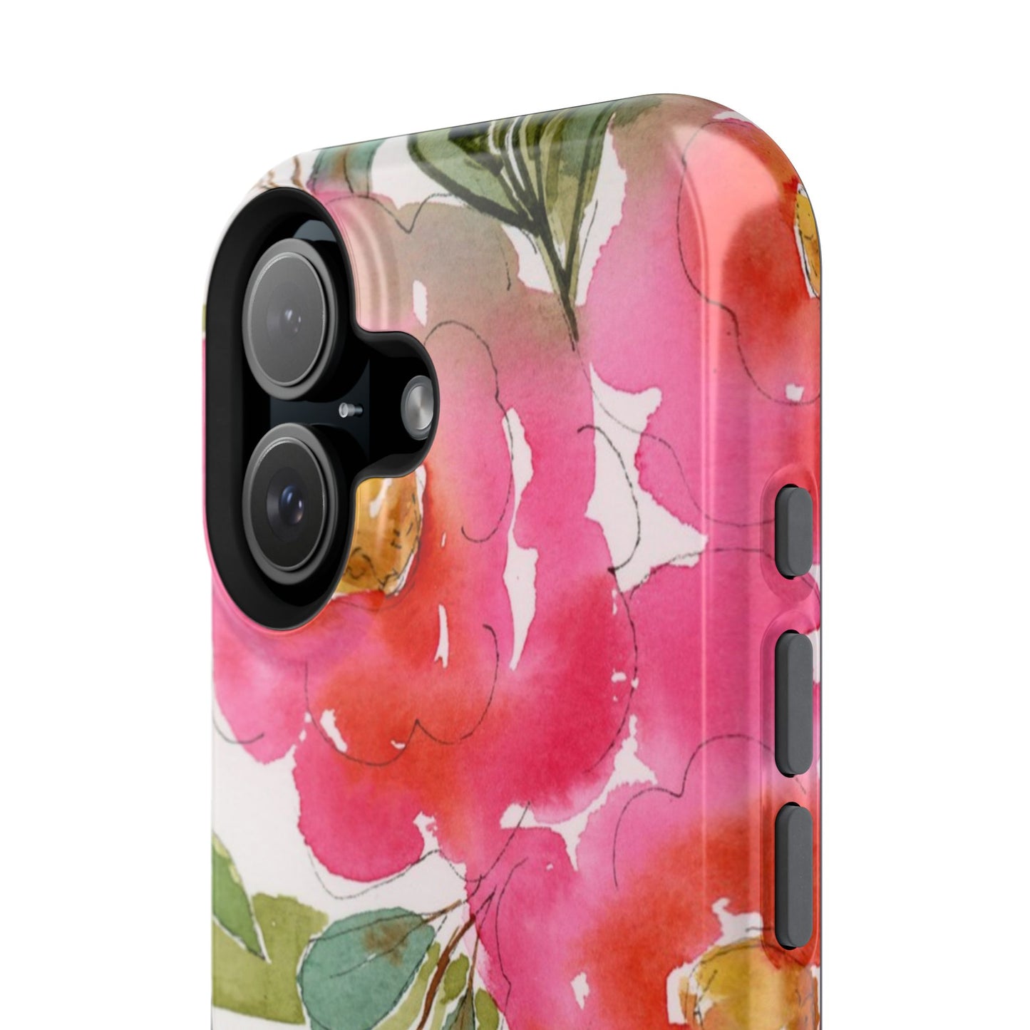 Sweet Pea Mag Phone Case, Pink & Green Magnetic Flower Phone Cover