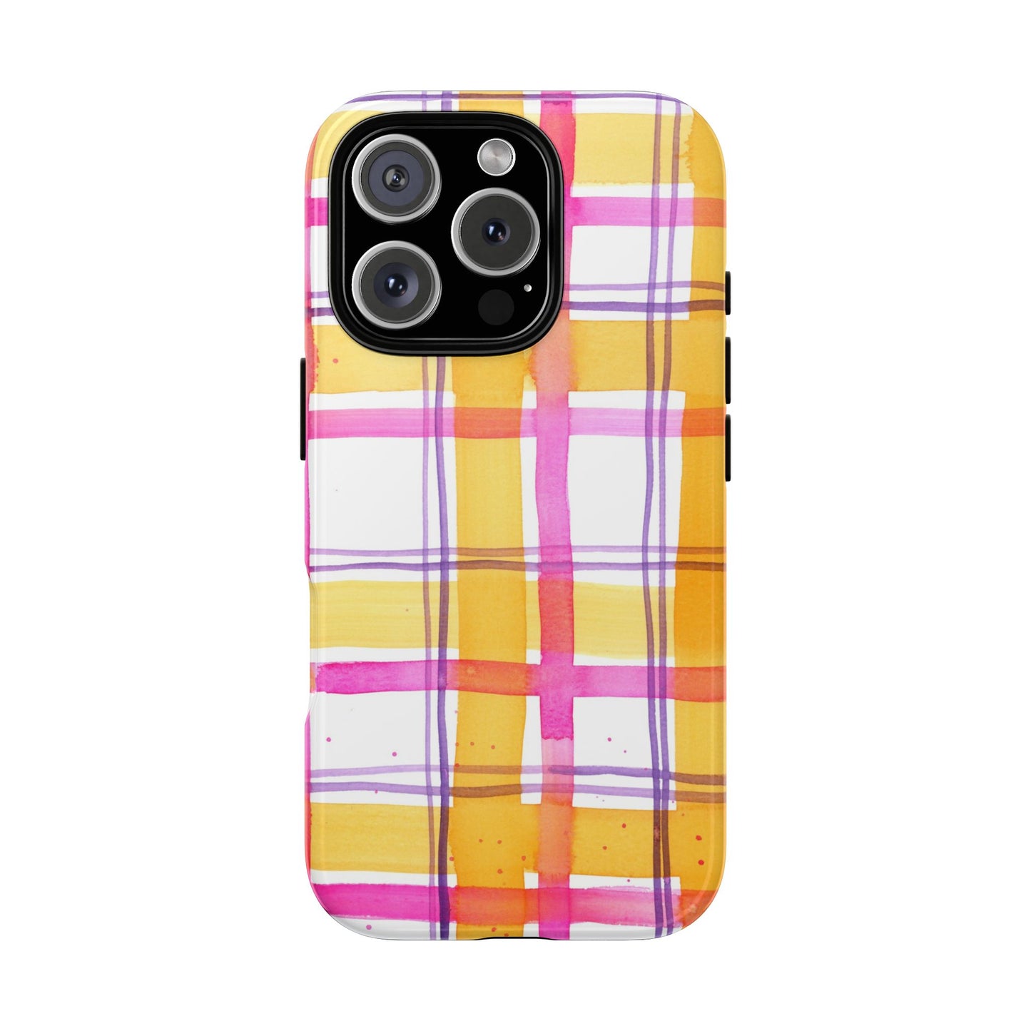 Plaid and Playful, Watercolor Painted Phone Case