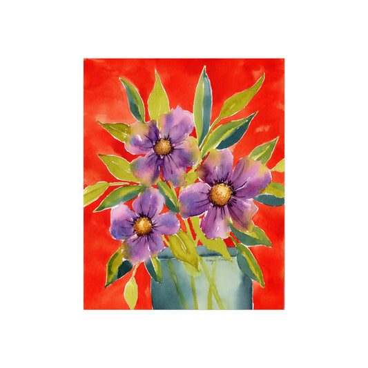 Lime & Lavender Heat Watercolor Print, Colorful Watercolor Print, Large Floral Print, Floral Watercolor Fine Art Prints