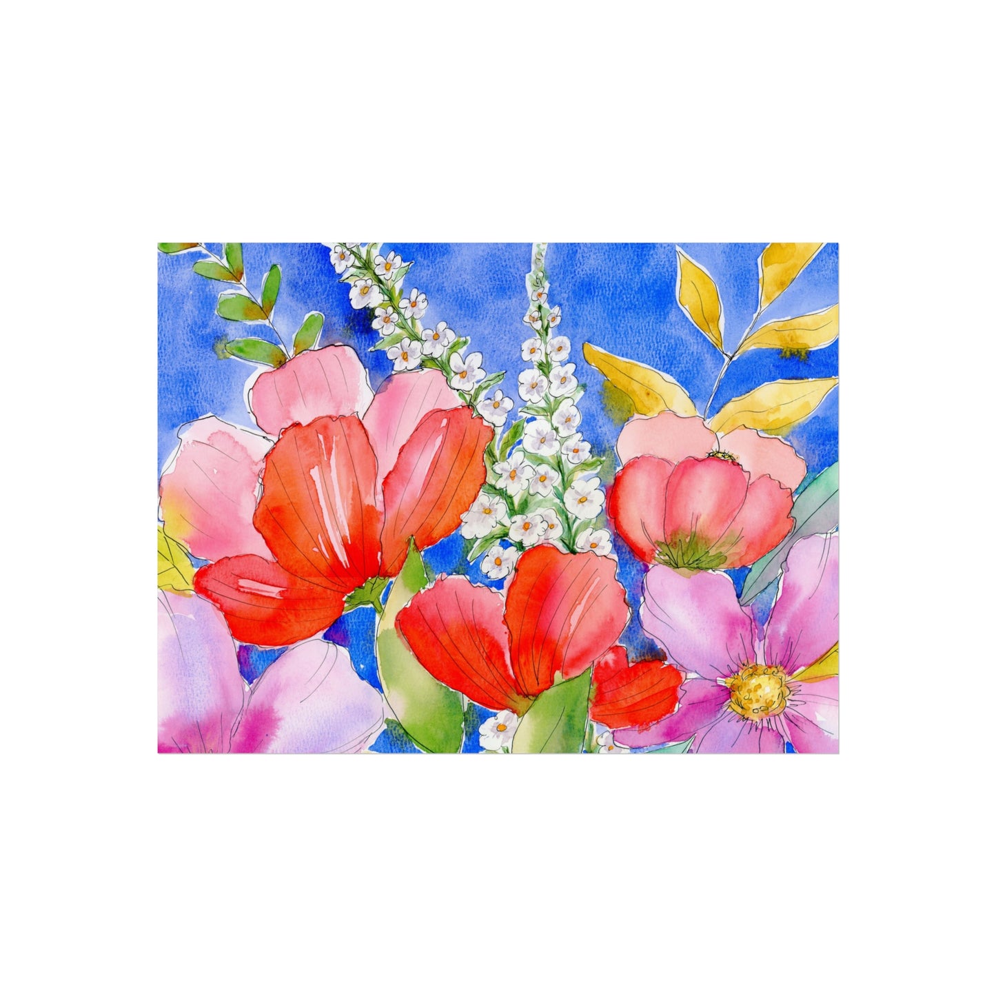 Colorful Floral Watercolor Fine Art Prints, 1 of 2