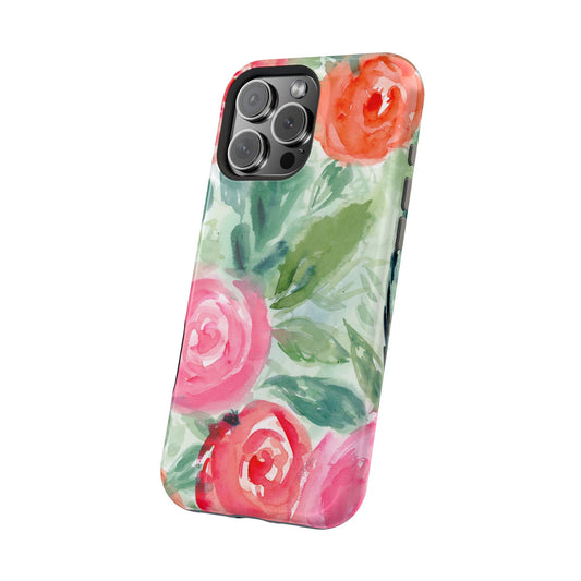 Loose Floral Watercolor Magnetic Phone Cover