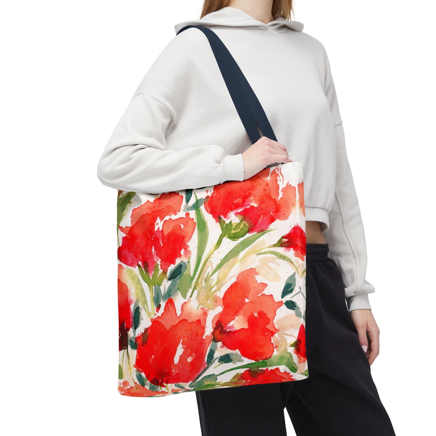 Abstract Red Flower Tote Bag