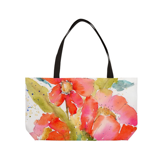Big Bloom Weekender, Red Bold Floral Tote Bag