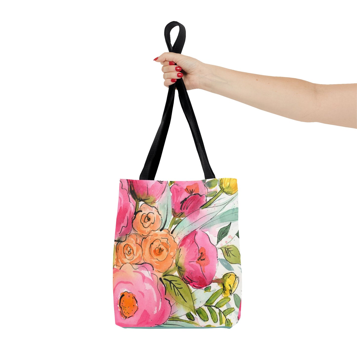 Bright Blush Bloom Watercolor Tote Bag