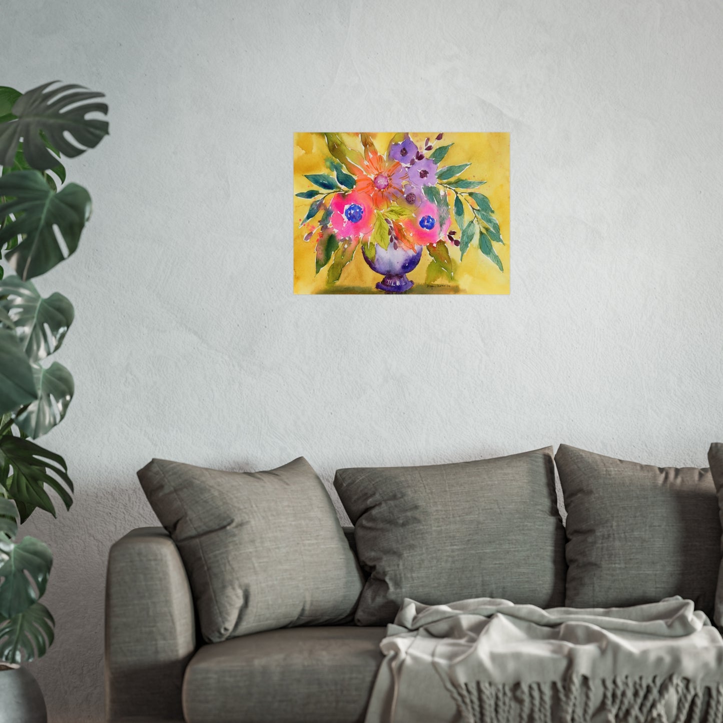 Loose Watercolor Floral Print - Original Watercolor Art Print, Fine Art Prints "Bold Blessings"