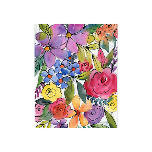 Colorburst Garden Print, 2 of 2 Prints, Floral Abstract Colorful Watercolor Print, Large Floral Print, Floral Watercolor Fine Art Prints