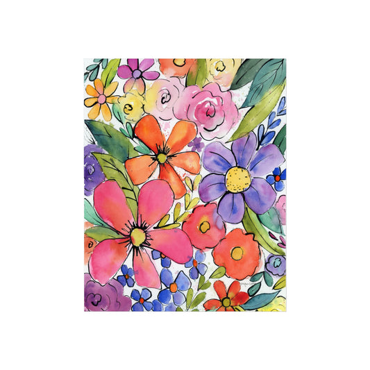 Colorburst Garden Print, 1 of 2 Prints, Floral Abstract Colorful Watercolor Print, Large Floral Print, Floral Watercolor Fine Art Prints