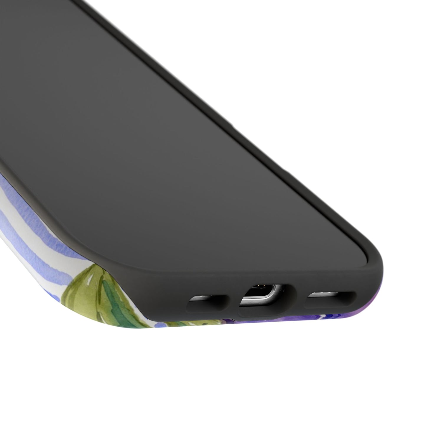 Lavender Lane Magnetic Phone Case, Lavender Blue Striped Floral Magnetic Phone Case