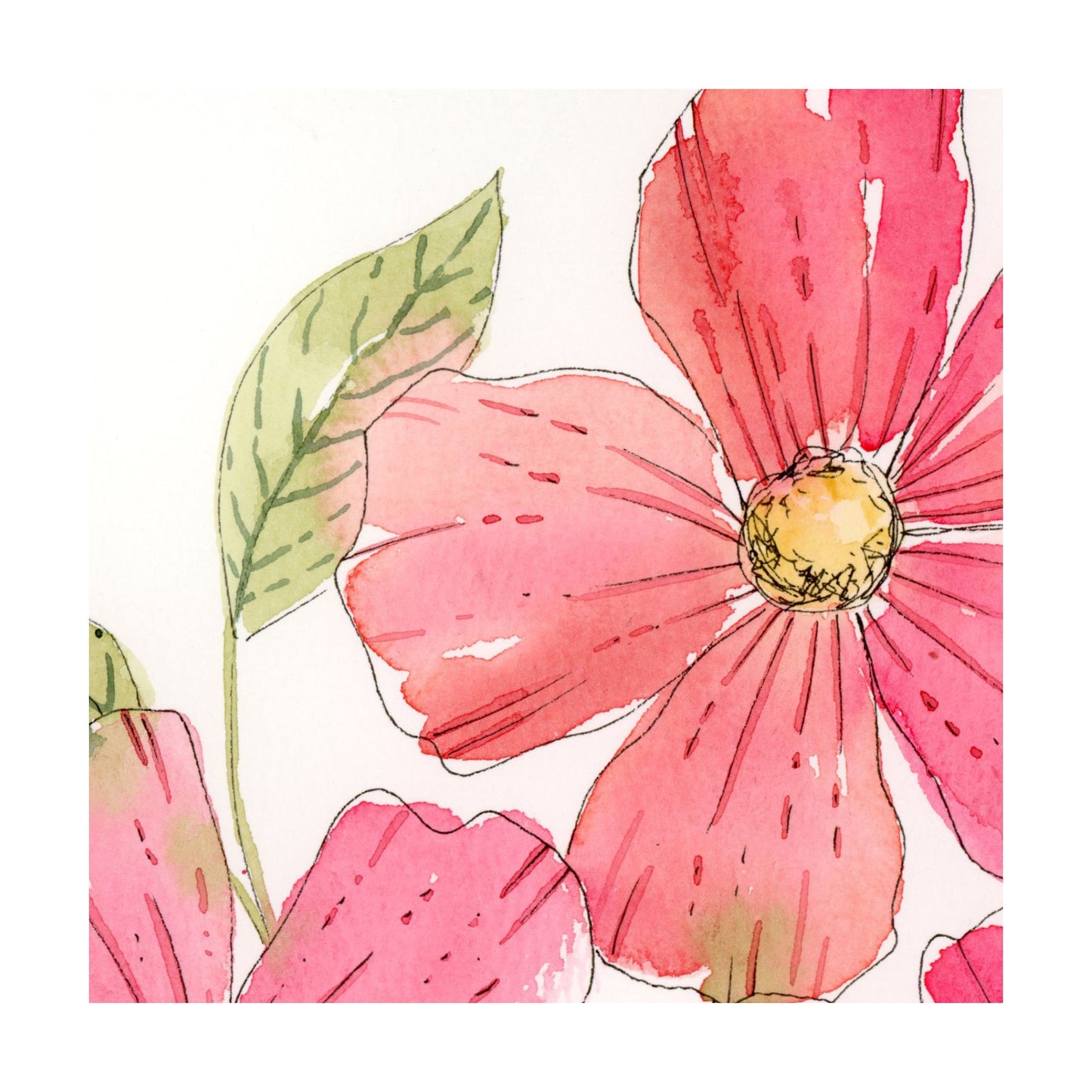 Blushing Jar - Original Watercolor Floral Painting, 9"x12"