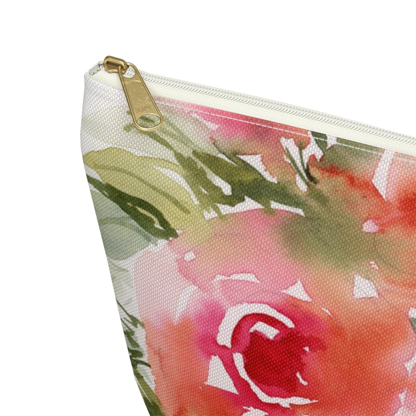 Soft Pink Floral Watercolor Accessory Pouch