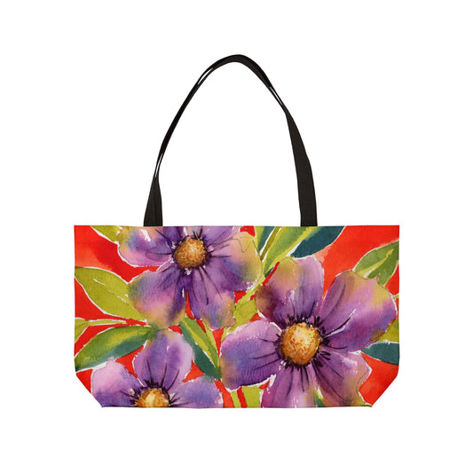 Lime & Lavender Heat Large Weekender Tote Bag