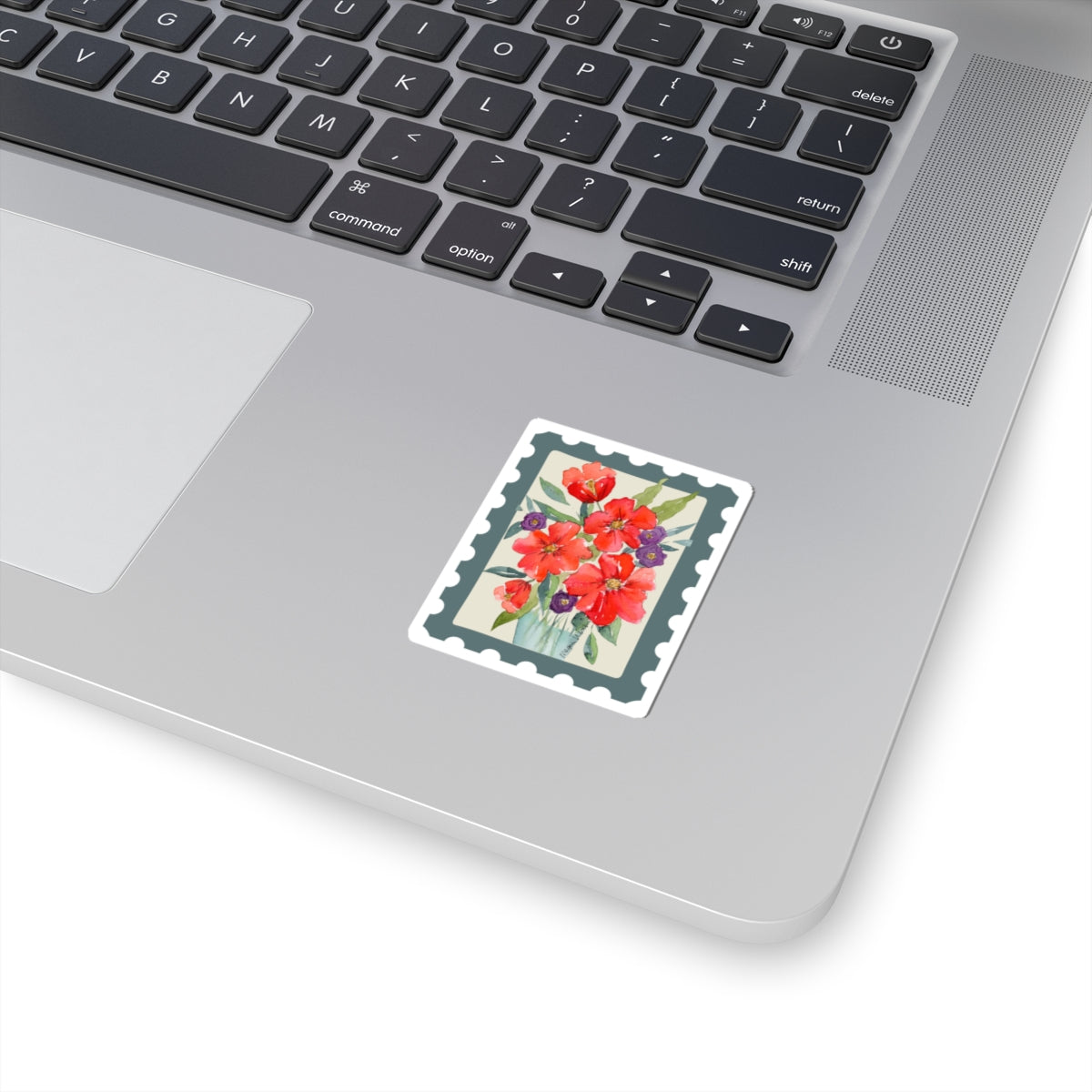 Bright Red Flowers, Watercolor Floral Sticker