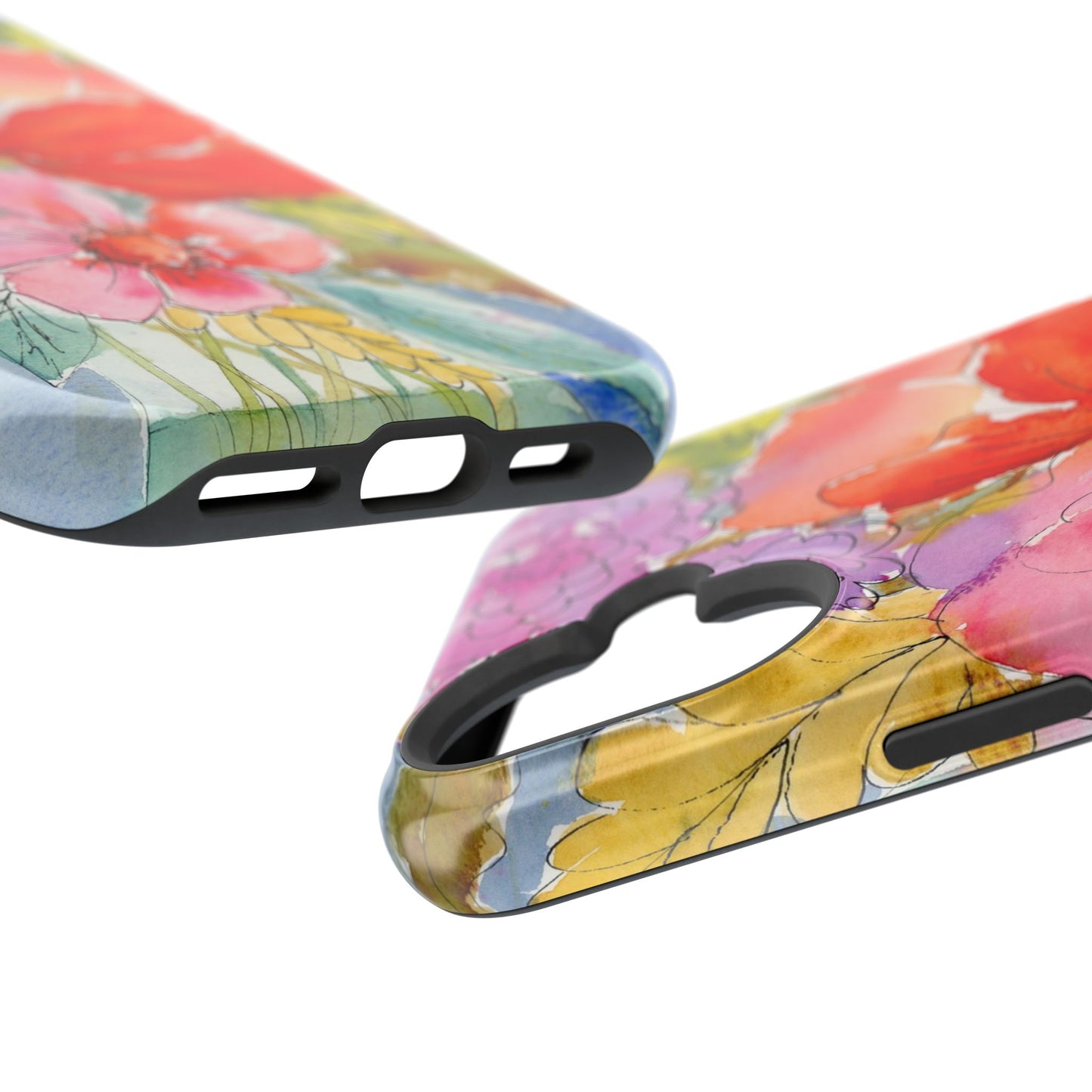 Magnetic Watercolor Flower Phone Case, Floral iPhone Case