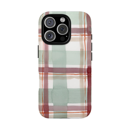 Plaid Watercolor Painted Phone Case