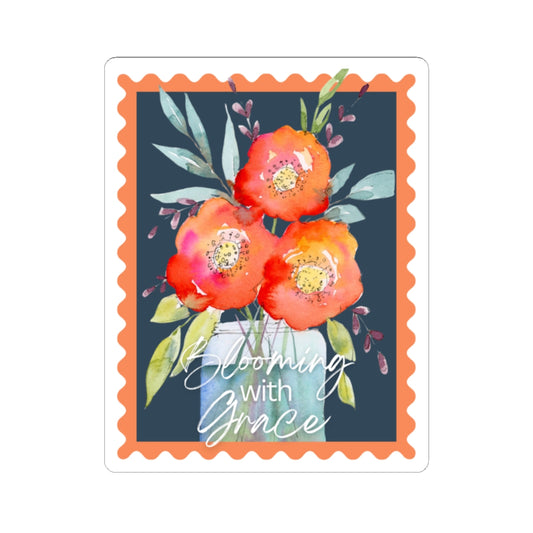 Colorful Floral Sticker 'Blooming With Grace'