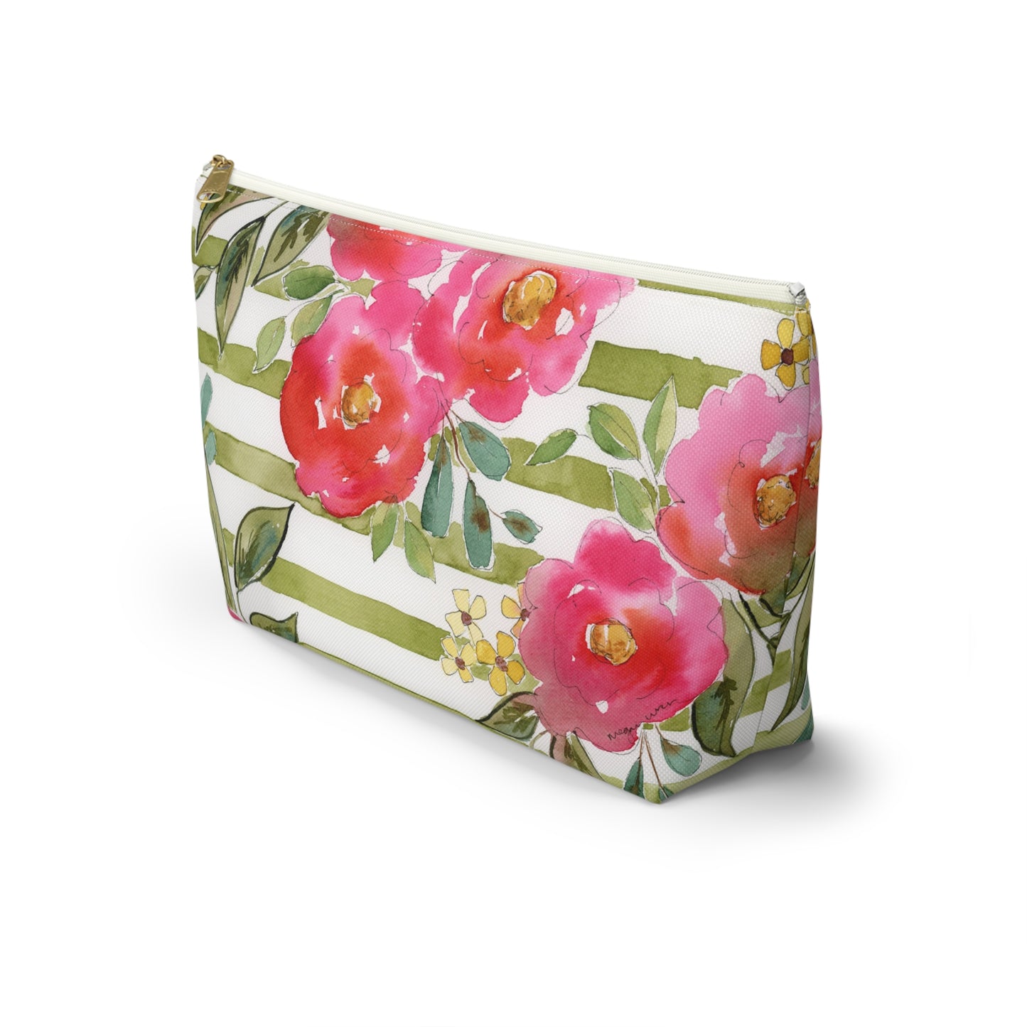 Sweet Pea Accessory Pouch w T-Bottom, Petals & Pinstripe Collection