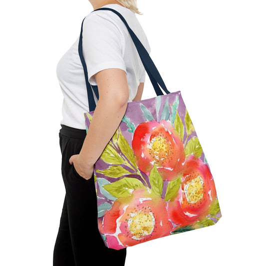 Watercolor Floral Tote Bag, Reusable Tote, Colorful Bag, 3 Sizes to Choose From.