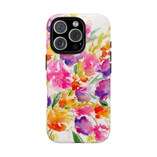 Floral Pop, Watercolor Painted Phone Case