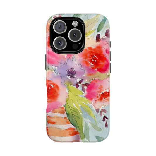 Painted Petals Classic Phone Case, Watercolor Floral Phone Case
