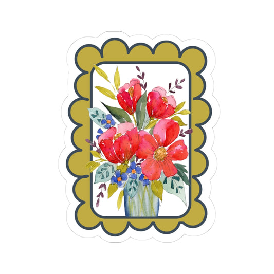 Colorful Floral Framed Watercolor Sticker