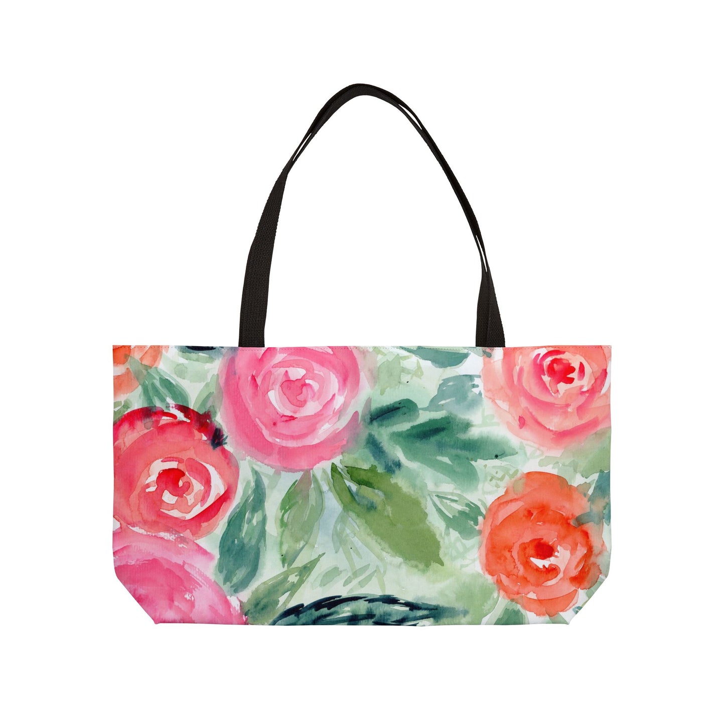 Loose Floral Weekender Tote, Large Watercolor Flower Tote Bag