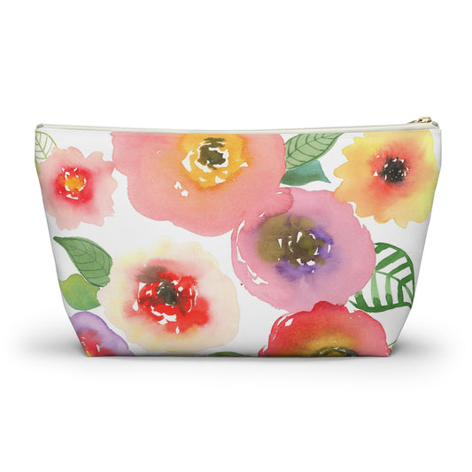Soft Floral Accessory Pouch