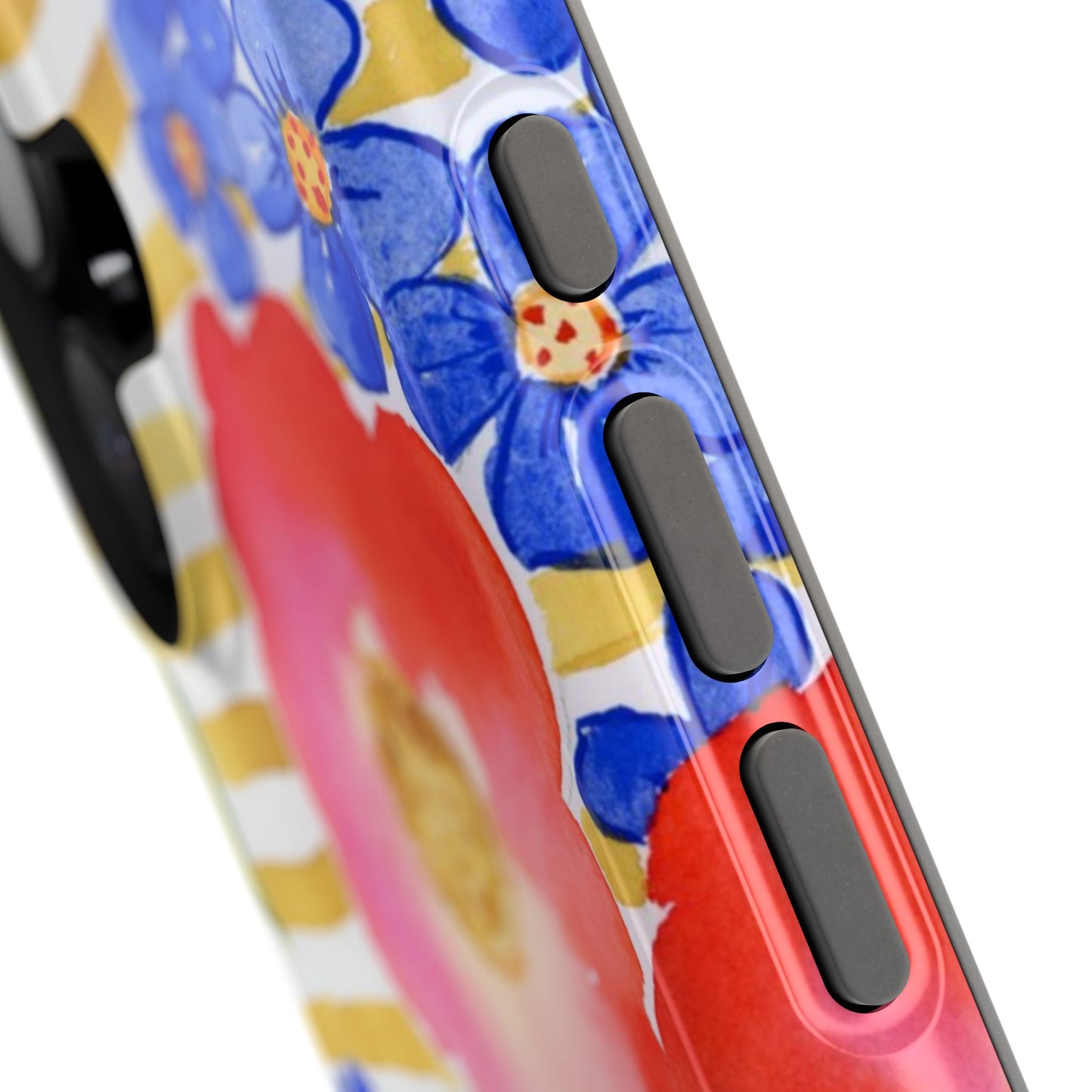 Golden Meadow Magnetic Phone Case, Gold Striped Floral Magnetic Phone Case