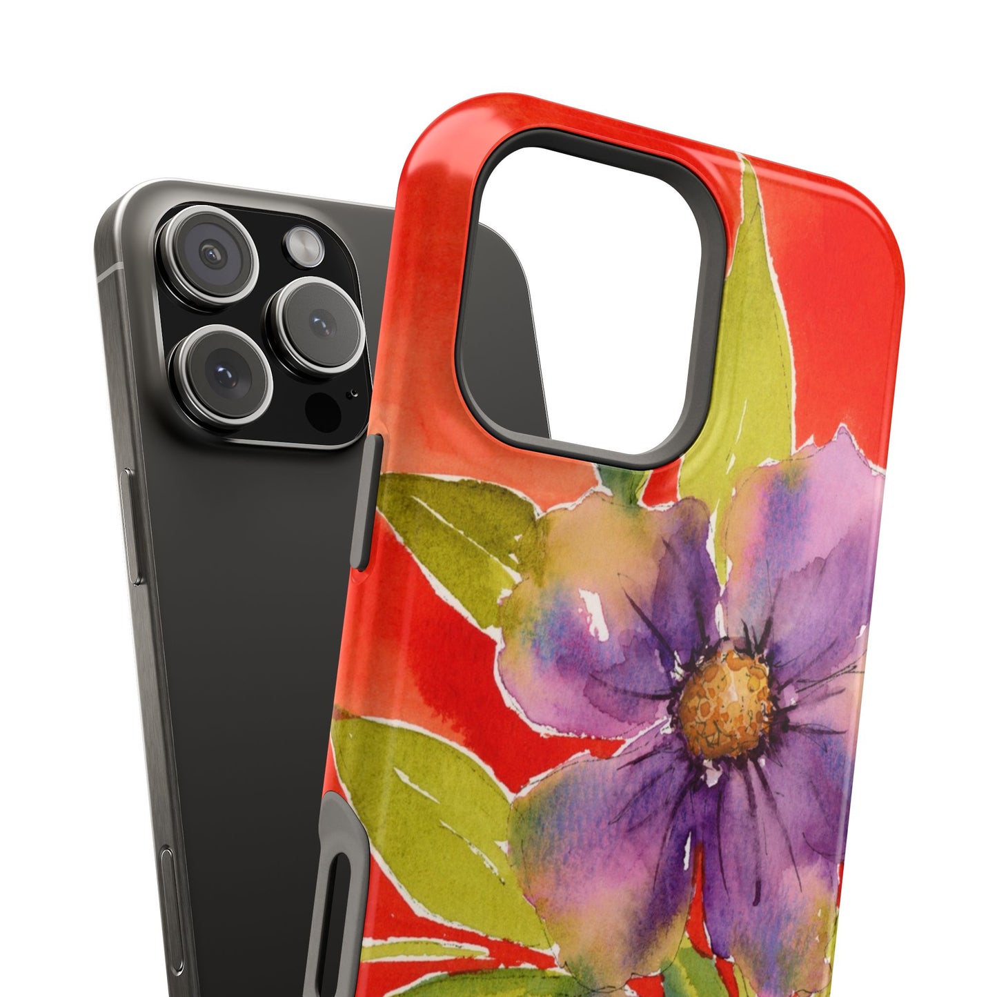 Lime & Lavender Heat Colorful Floral Magnetic Phone Case