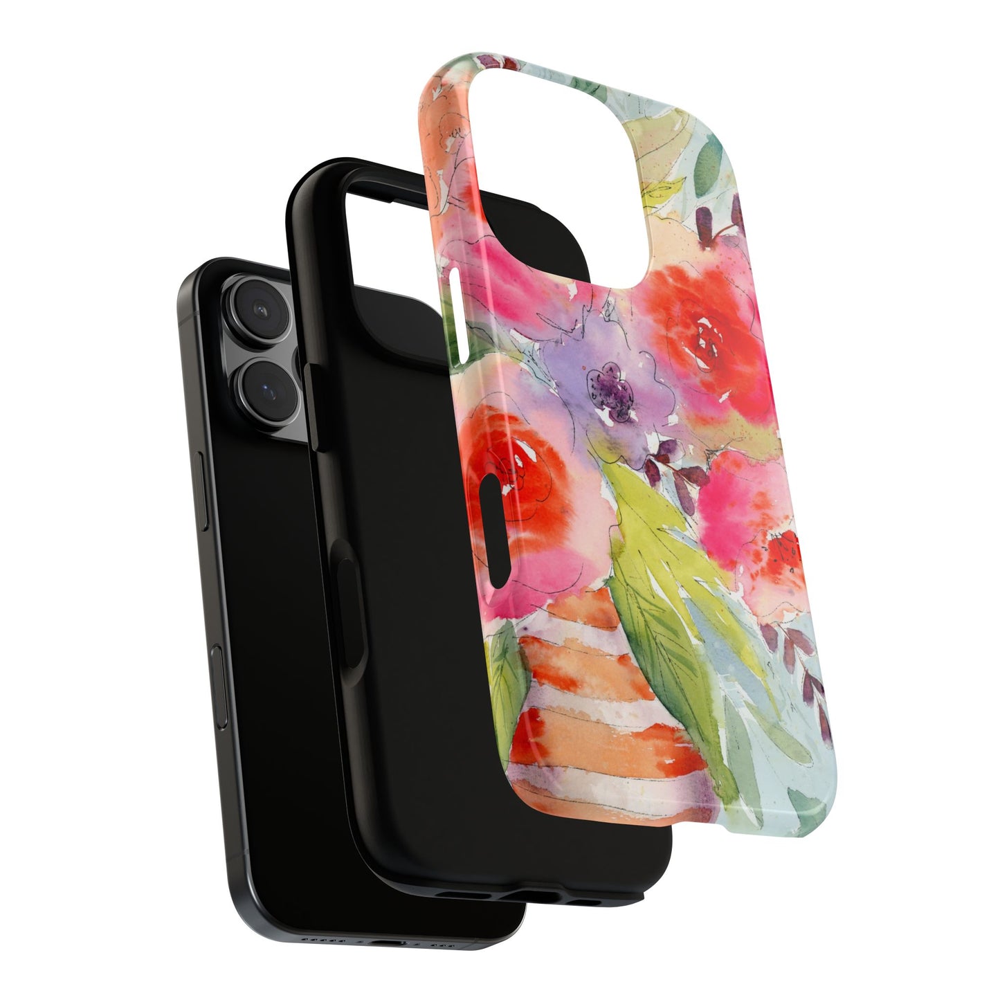 Painted Petals Classic Phone Case, Watercolor Floral Phone Case