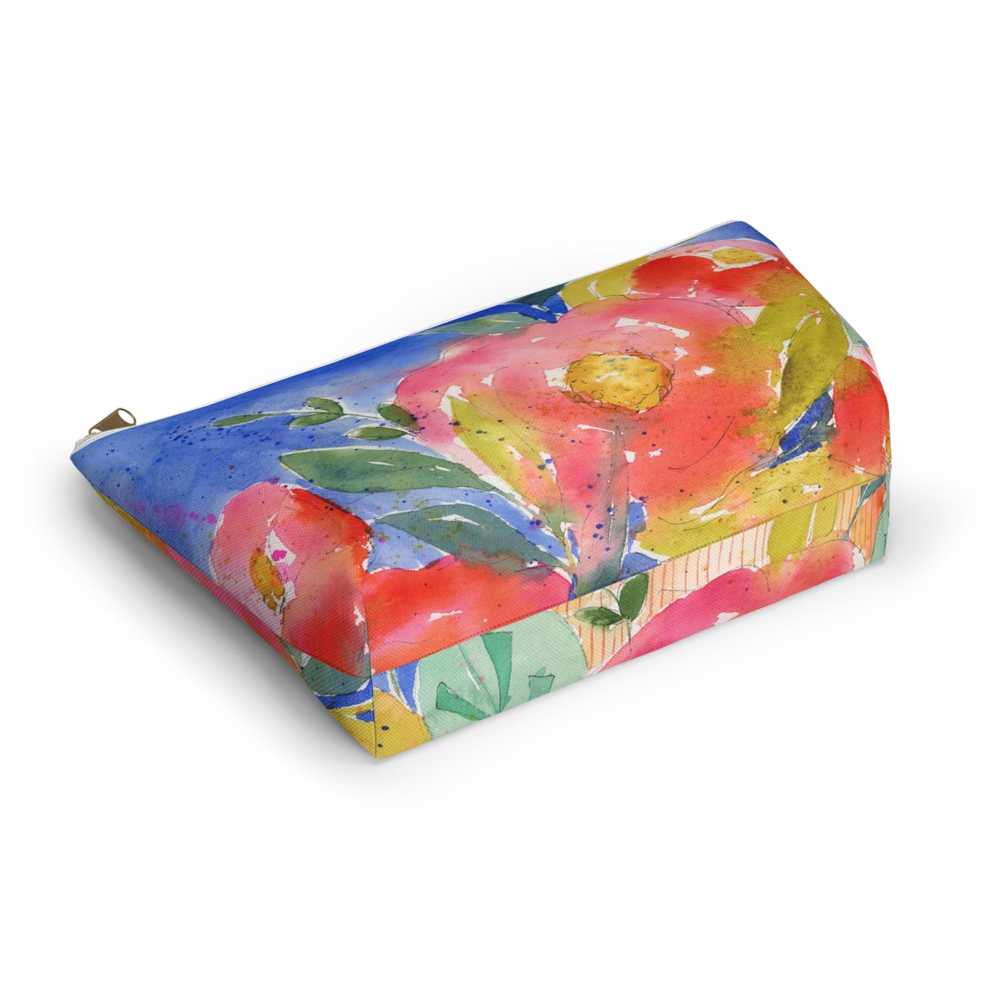 Citrus Bloom Watercolor Painted Accessory Pouch