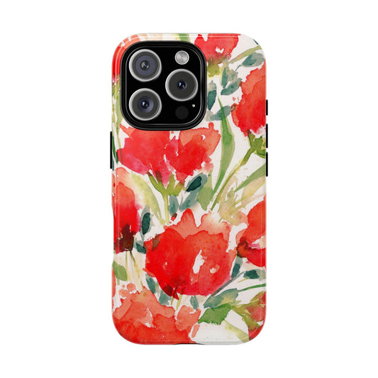 Red Romance loose Watercolor Painted Phone Case