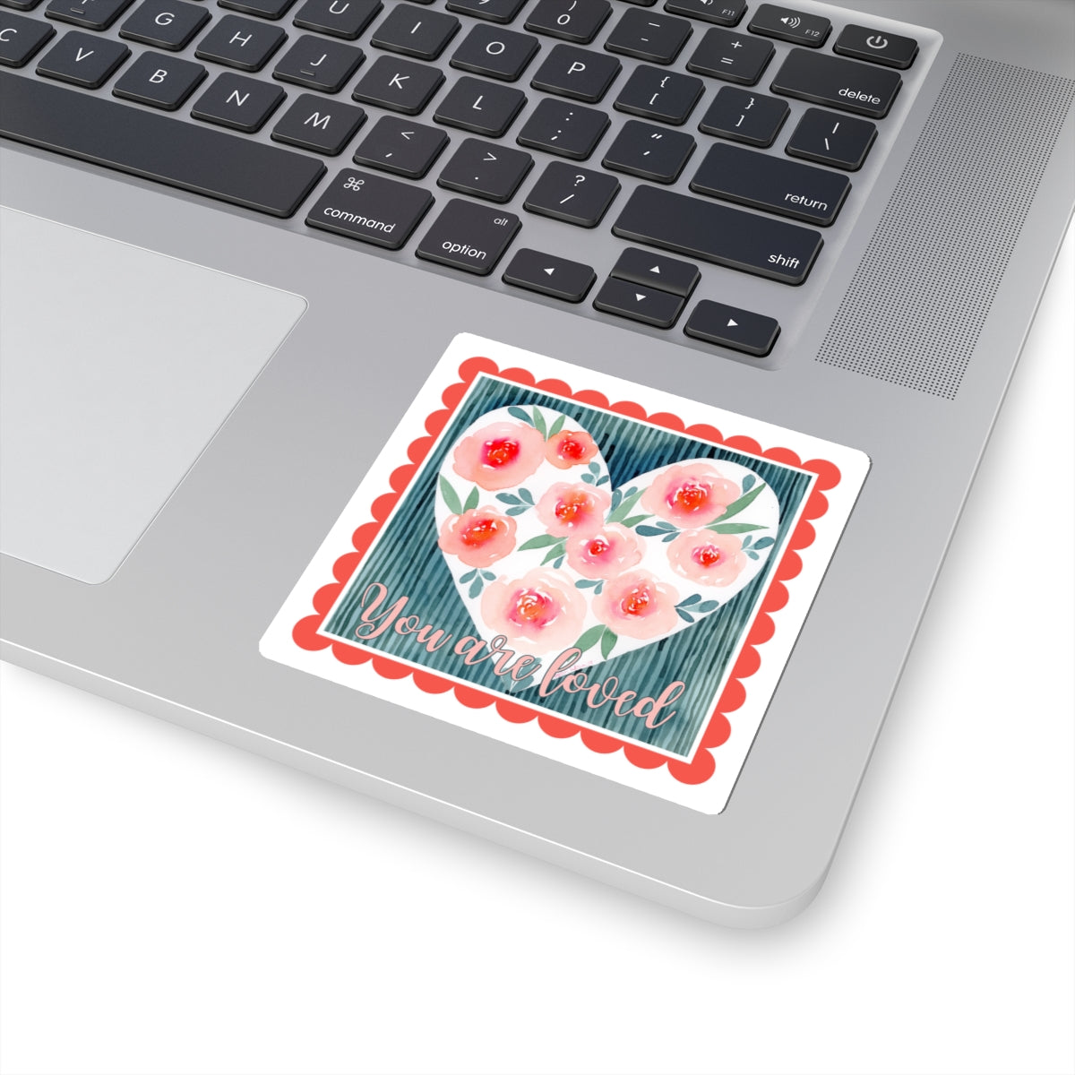 Floral Heart Sticker 'You Are Loved'