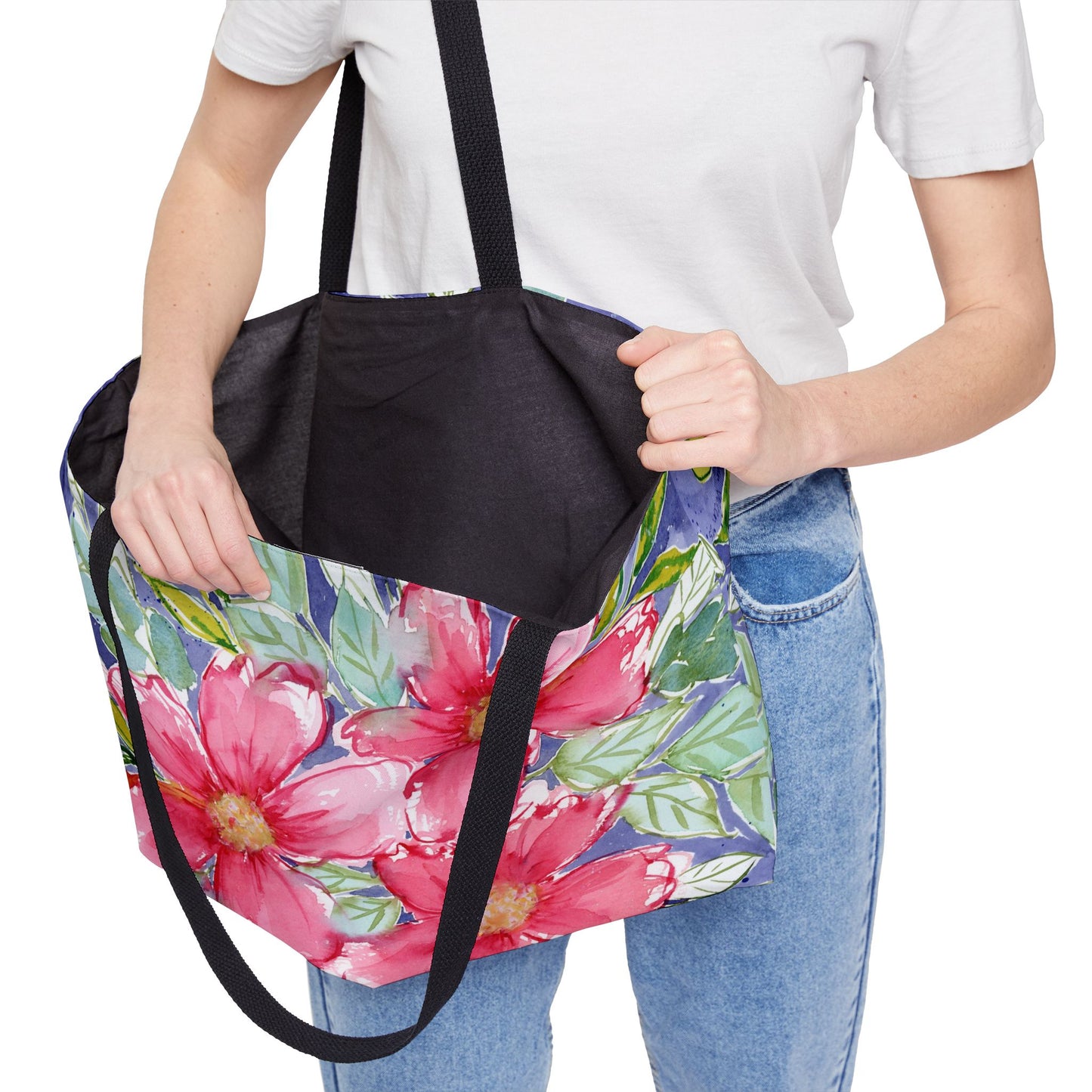 Big Bloom Weekender,  Loose Watercolor Painting with Big Pink Floral Blooms