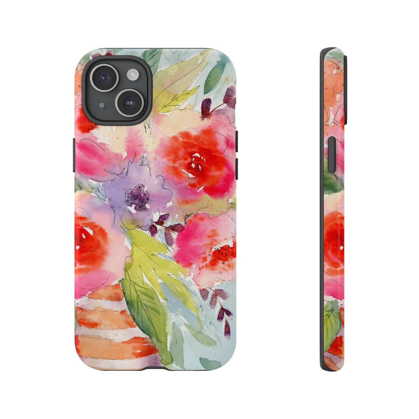 Painted Petals Classic Phone Case, Watercolor Floral Phone Case