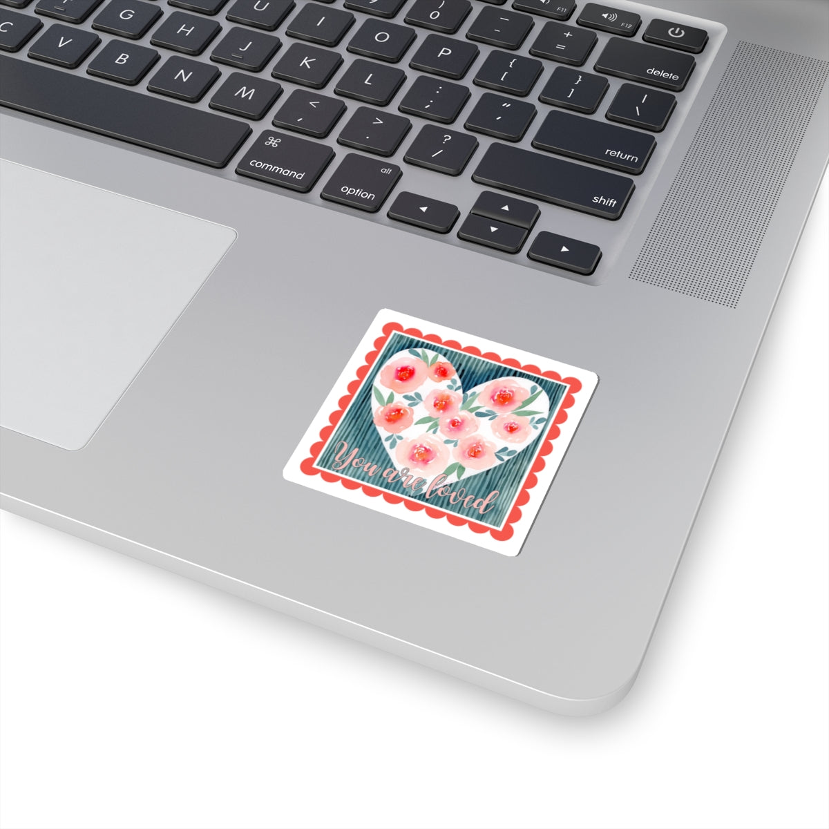 Floral Heart Sticker 'You Are Loved'