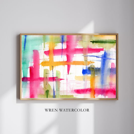 Color Riot Print, Abstract Colorful Watercolor Print, Large Floral Print, Floral Watercolor Fine Art Prints