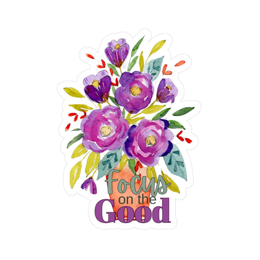 Positively Plum Watercolor Flowers 'Focus on the Good'