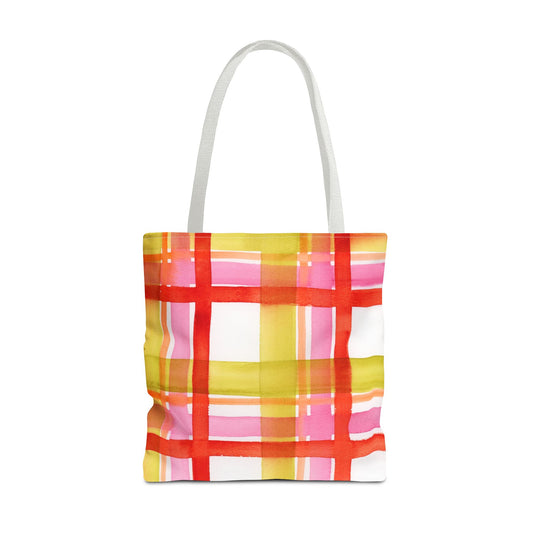 Plaid Watercolor Tote Bag