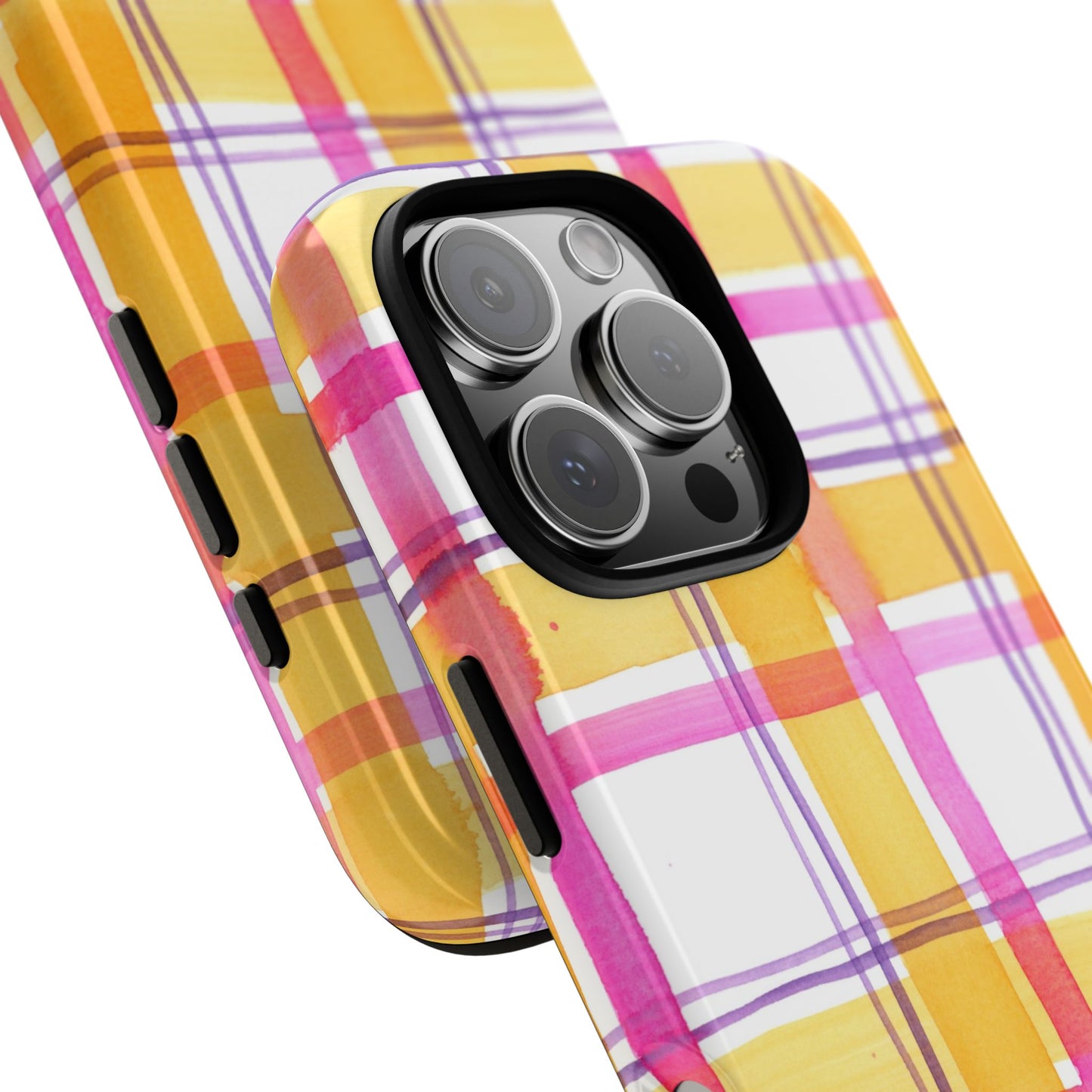 Plaid and Playful, Watercolor Painted Phone Case