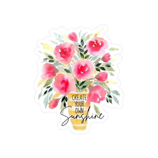 Floral Sticker 'Create your own Sunshine' Original Watercolor Decal