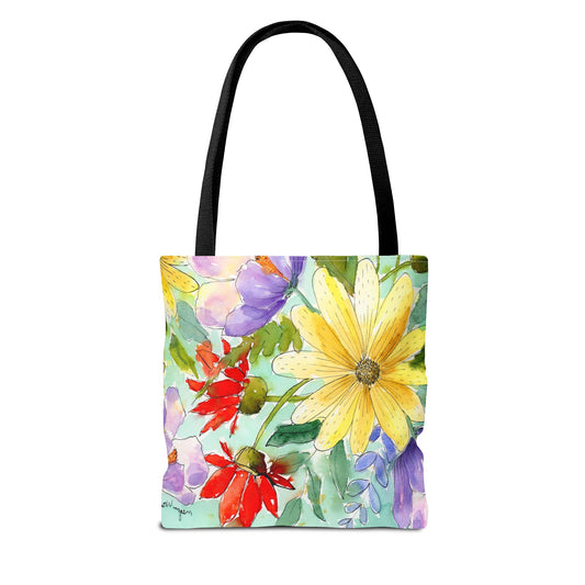 Colorful Flower Watercolor Tote Bag - Bloom & Go Floral Tote