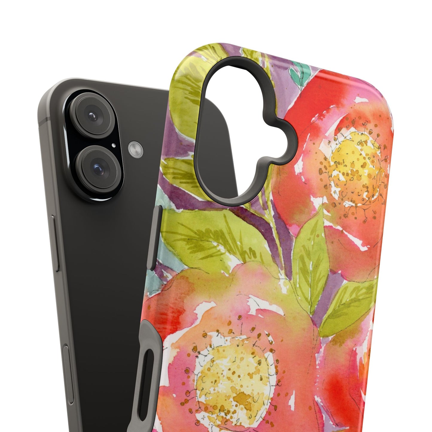 Bright Blushing Blooms, Watercolor Magnetic Phone Case