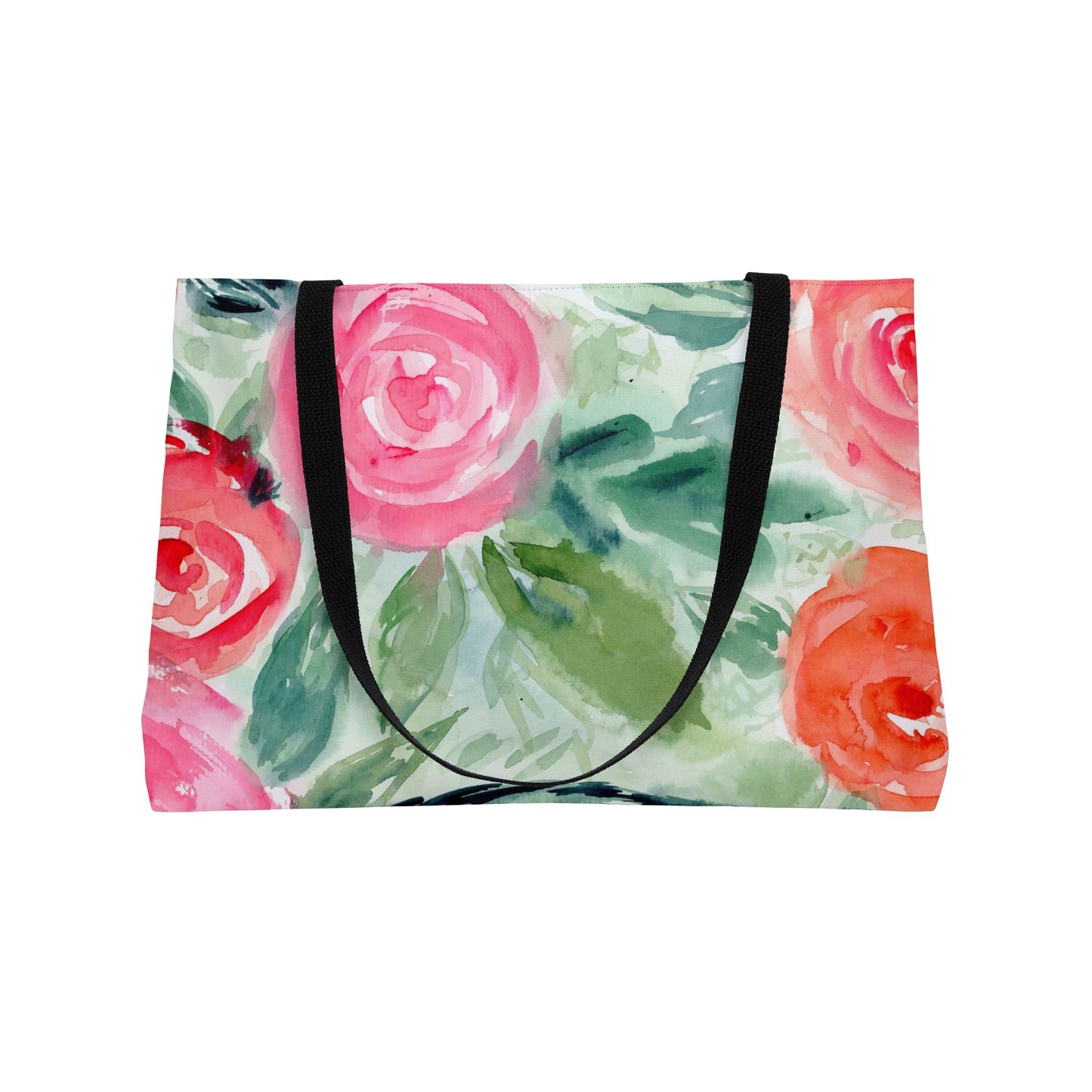 Loose Floral Weekender Tote, Large Watercolor Flower Tote Bag