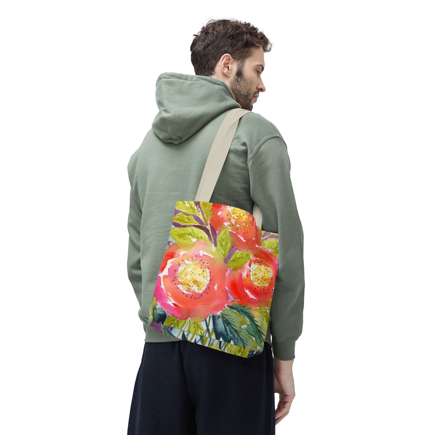 Bloom & Go Tote bag, 3 Sizes, Watercolor Floral Print Tote
