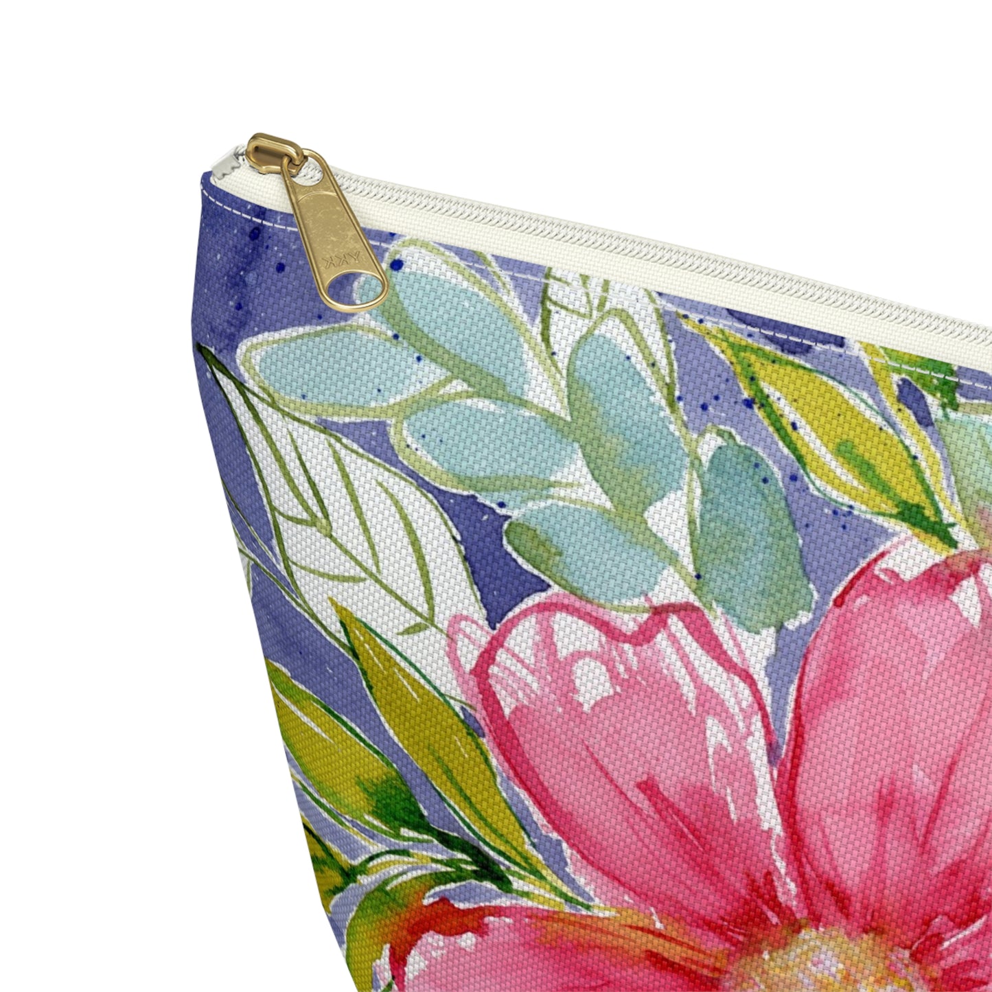 Pink Bloom Painted Accessory Pouch