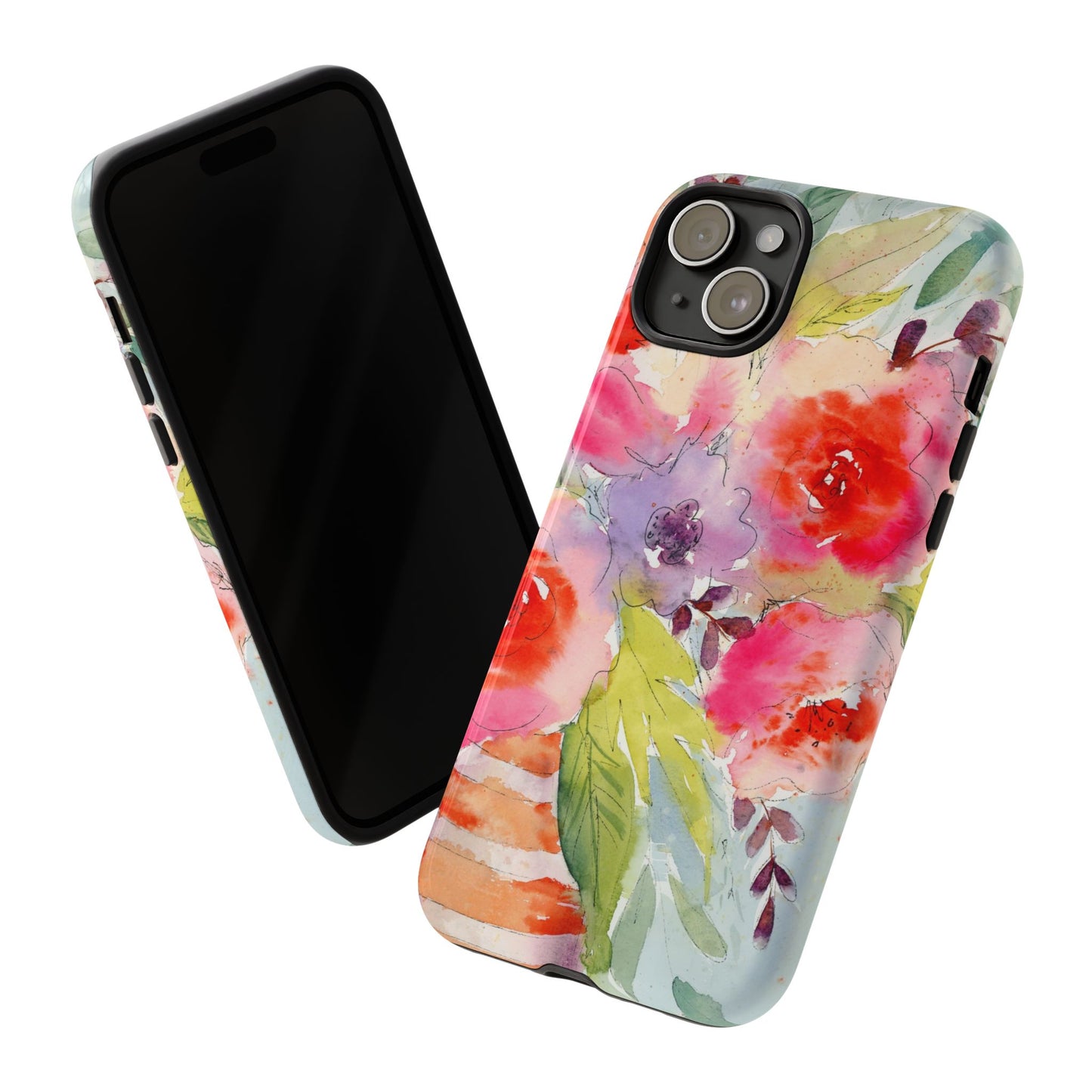 Painted Petals Classic Phone Case, Watercolor Floral Phone Case