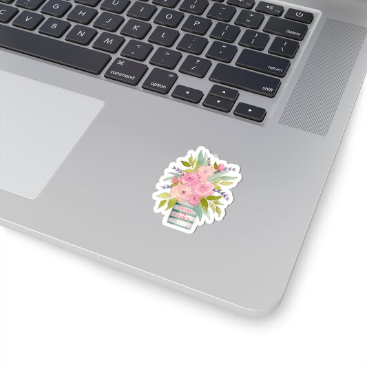 Grow in Grace, Pink Watercolor Flowers Stickers